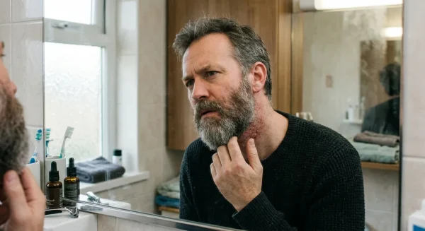 man with beard problem