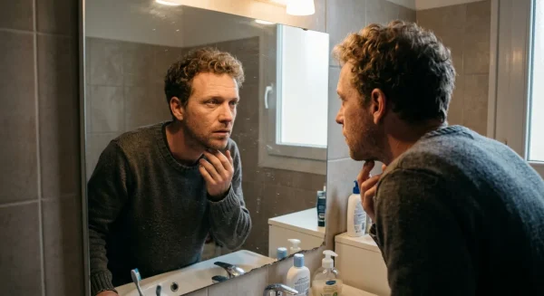 man with dry skin type