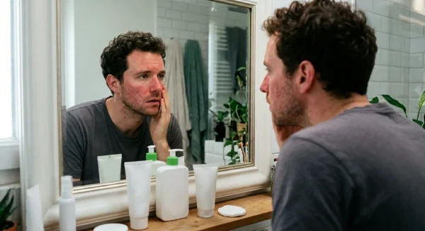 man with sensitive skin
