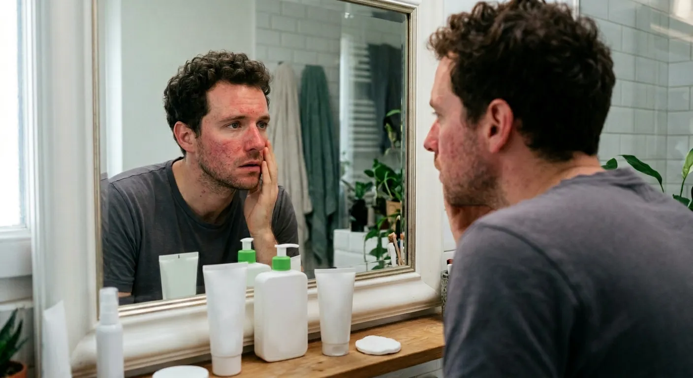 man with sensitive skin