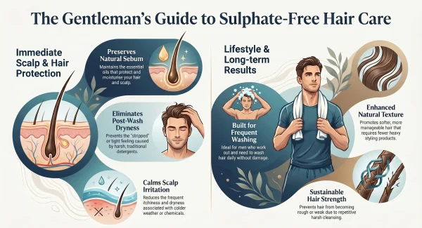 Benefits of Sulphate-Free Shampoo for Men Infography