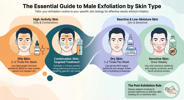 Exfoliation by skin type Infography