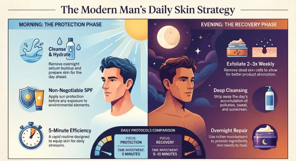 Men_s_Daily_Skin_Strategy_Guide infography