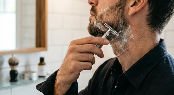 man shaving