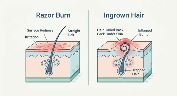 Razor burn Vs Ingrown Hair