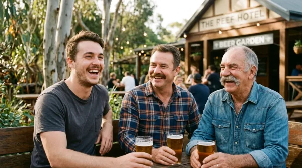 Australian men with moustaches for Movember, men's health awareness beard growth guide